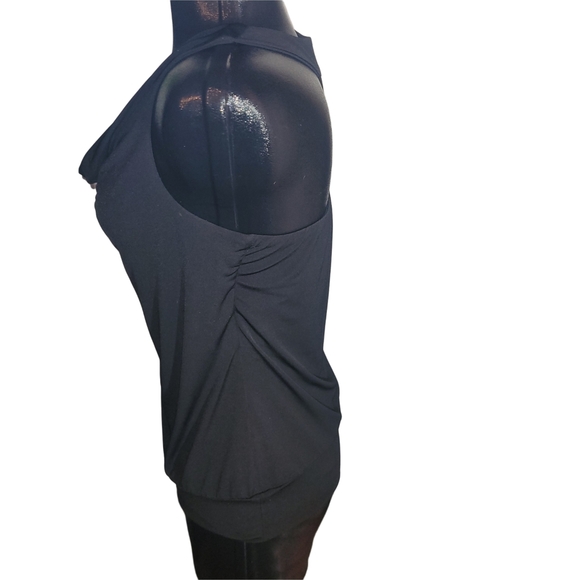 Studio Mode Black Sleeveless Drape Neckline Top Racerback Style S - Picture 4 of 6